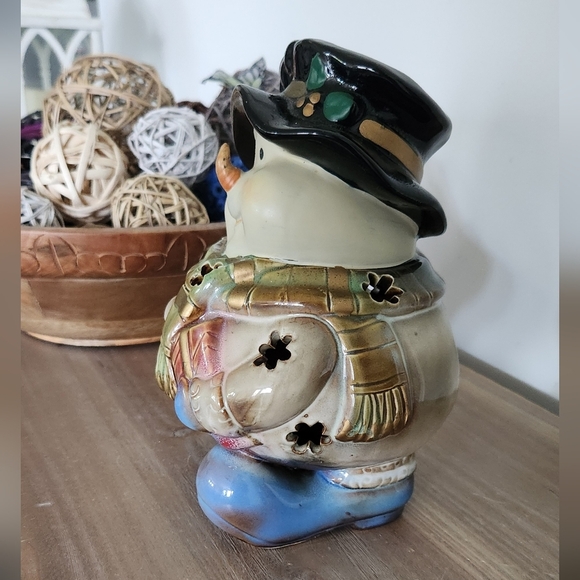 ⛄ Kirkland’s Bohemian Ceramic Snowman Votive Candle Holder, Christmas Decor - Picture 2 of 12